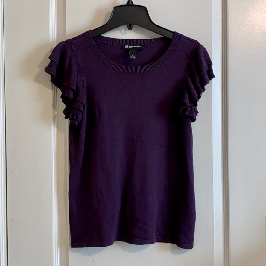 Pretty Inc Purple Tiered Ruffle Sleeves Sweater Ps